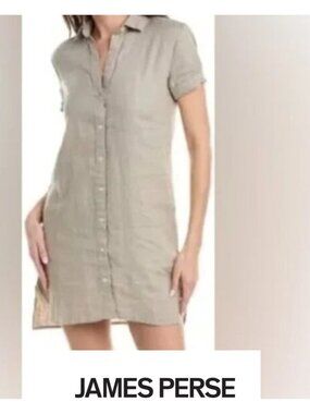 James Perse Linen Shirt Dress Size 3 - Khaki -perfect 4 everyday/work
